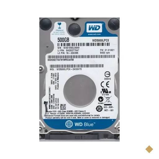 HD Notebook Western Digital Blue 500GB 2,5″ 5400RPM 16MB SATA 6.0Gb/s…