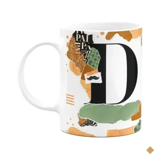 Caneca Do Pai - Inicial Do Nome Letra D - Bg-green