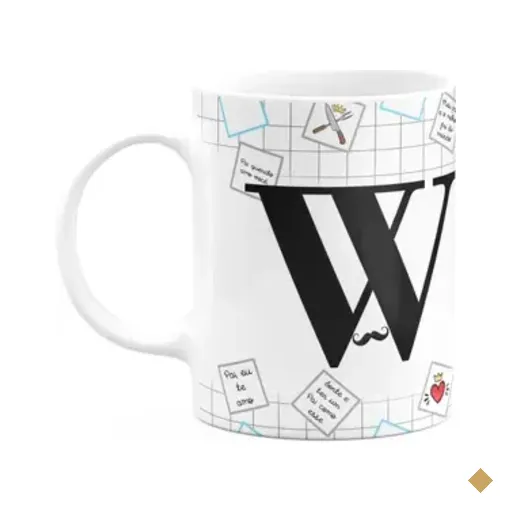 Caneca Do Papai - Inicial Do Nome Letra W - 325ml