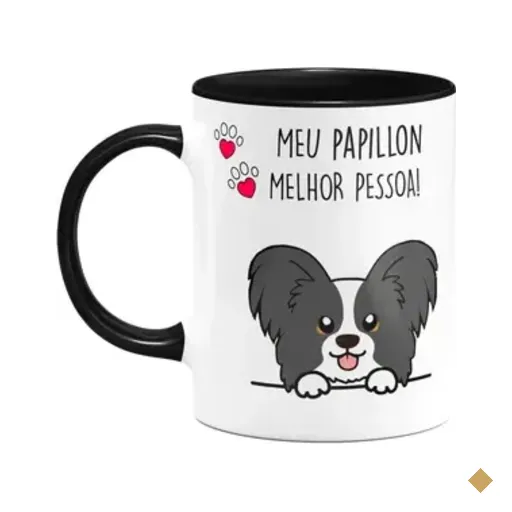 Caneca Dog - Meu Papillon, Melhor Pessoa! B-black - M2