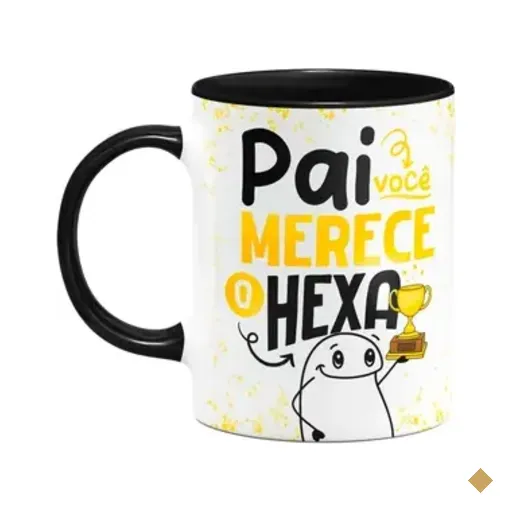 Caneca Flork Pais - Pai, Você Merece O Hexa - B-black