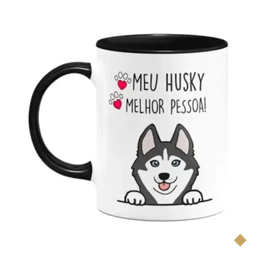 Caneca Dog - Meu Husky Siberiano, Melhor Pessoa! B-black