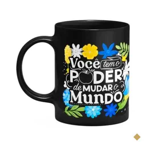 Caneca Professora - Tem O Poder De Mudar O Mundo - Preta M3