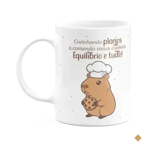 Caneca Divertida Capivaras - Equilíbrio É Tudo