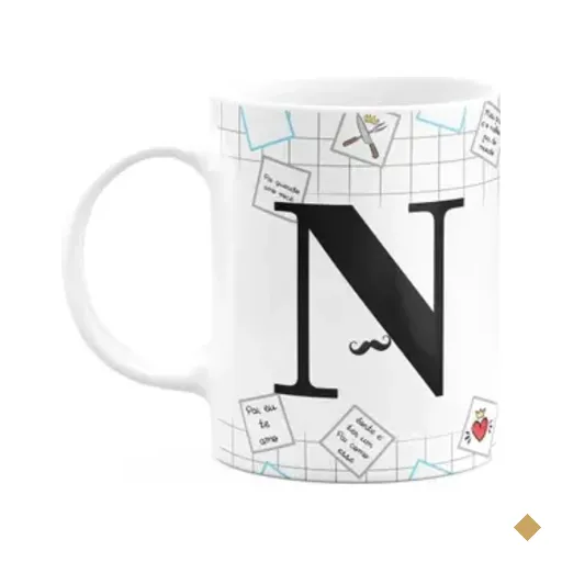 Caneca Do Papai - Inicial Do Nome Letra N - 325ml