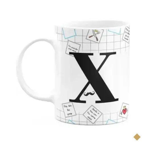 Caneca Do Papai - Inicial Do Nome Letra X - 325ml