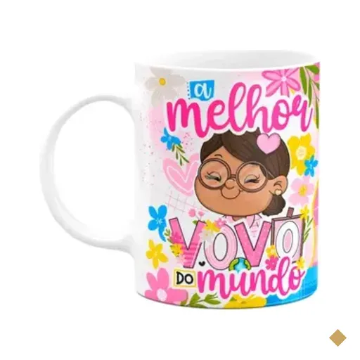 Caneca Dos Avós Cartoon - A Melhor Vovó Do Mundo - M6