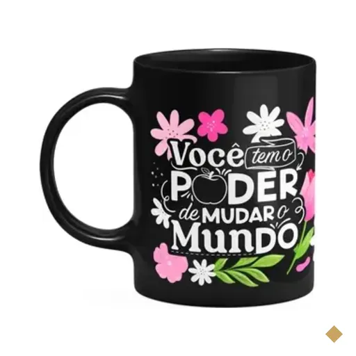 Caneca Professora - Tem O Poder De Mudar O Mundo - Preta M1
