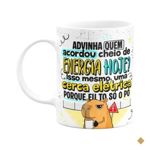 Caneca Divertida Capivaras  - Quem Acordou Com Energia Hoje?