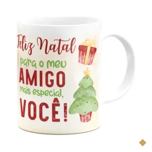 Caneca Natal Família - Feliz Natal Amigo - 325ml