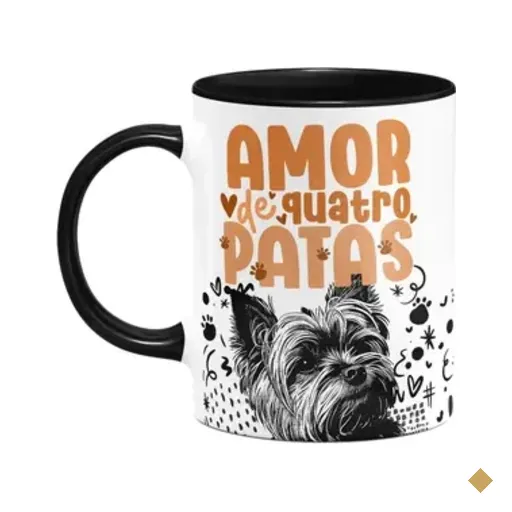 Caneca - Amor De Quatro Patas - Yorkshire - B-black