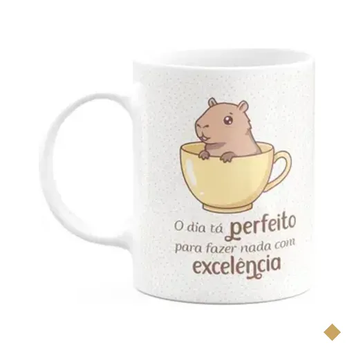 Caneca Divertida Capivaras - O Dia Tá Perfeito