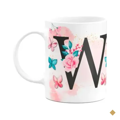 Caneca Butterfly - Inicial Do Nome Letra W - 325ml