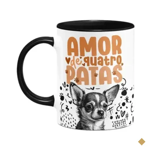 Caneca - Amor De Quatro Patas - Chihuahua - B-black