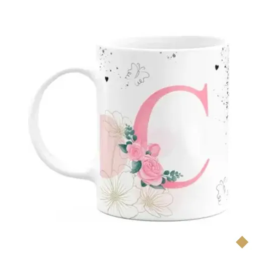 Caneca Motivação - Com Inicial Do Nome Letra C - 325ml