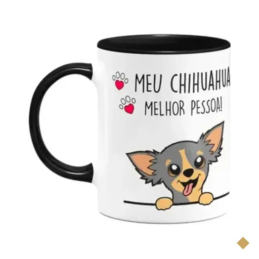 Caneca Dog - Meu Chihuahua, Melhor Pessoa! B-black