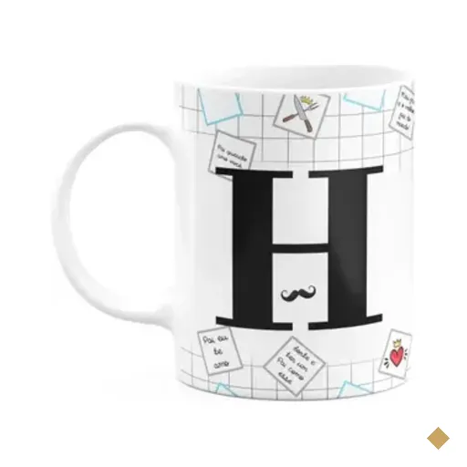 Caneca Do Papai - Inicial Do Nome Letra H - 325ml