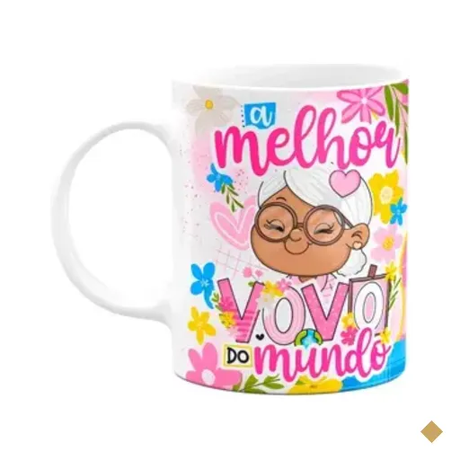 Caneca Dos Avós Cartoon - A Melhor Vovó Do Mundo - M5