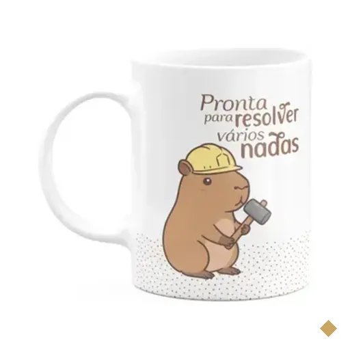 Caneca Divertida Capivaras - Pronta Para Resolver