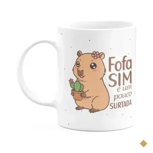 Caneca Divertida Capivaras - Fofa Sim, E Um Pouco Surtada!