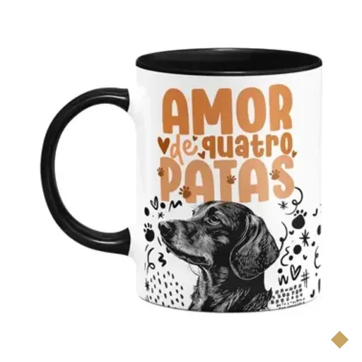 Caneca - Amor De Quatro Patas - Dachshund Salsicha - B-black