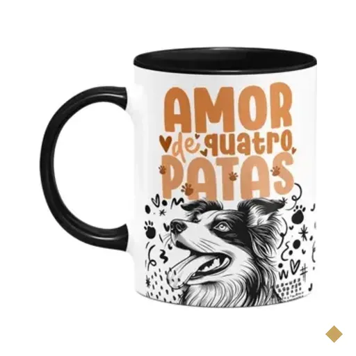 Caneca - Amor De Quatro Patas - Border Collie - B-black