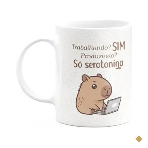 Caneca Divertida Capivaras - Trabalhando?