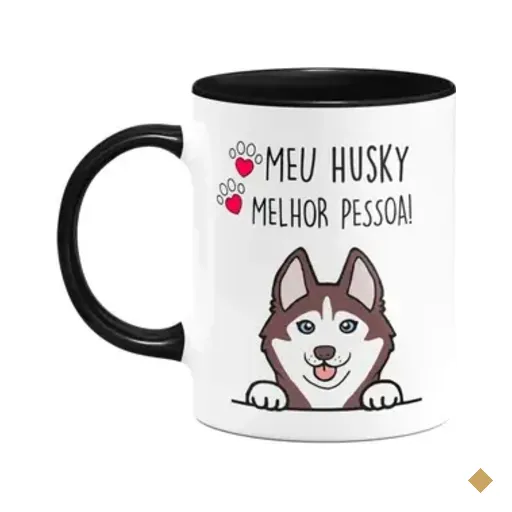 Caneca Dog - Meu Husky Siberiano, Melhor Pessoa! B-black M2