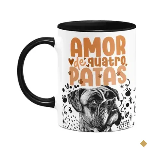 Caneca - Amor De Quatro Patas - Boxer - B-black
