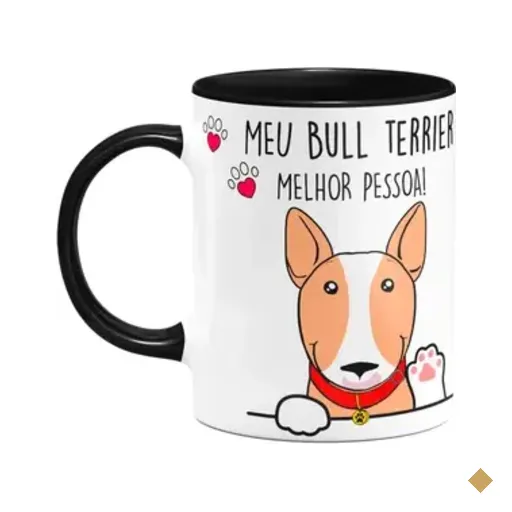 Caneca - Meu Bull Terrier, Melhor Pessoa! B-black - M2