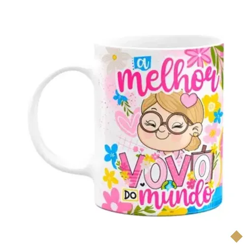 Caneca Dos Avós Cartoon - A Melhor Vovó Do Mundo - M4