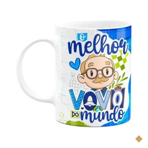 Caneca Dos Avós Cartoon - O Melhor Vovô Do Mundo - M3