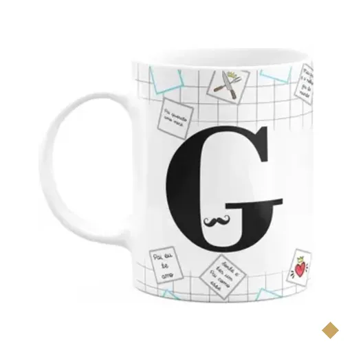 Caneca Do Papai - Inicial Do Nome Letra G - 325ml