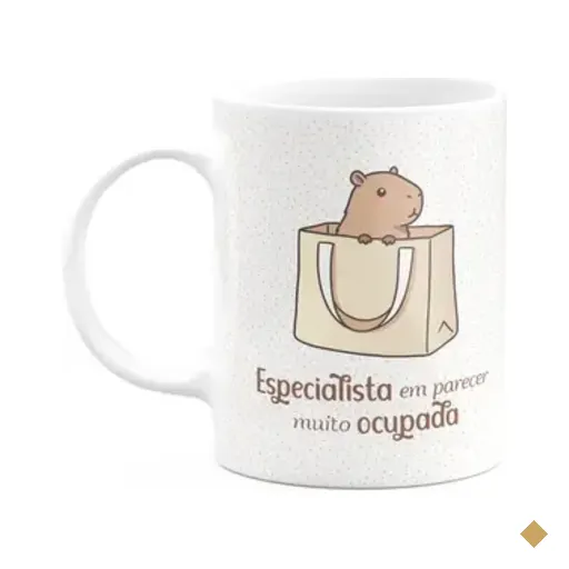 Caneca Divertida Capivaras - Especialista Em Parecer Ocupada
