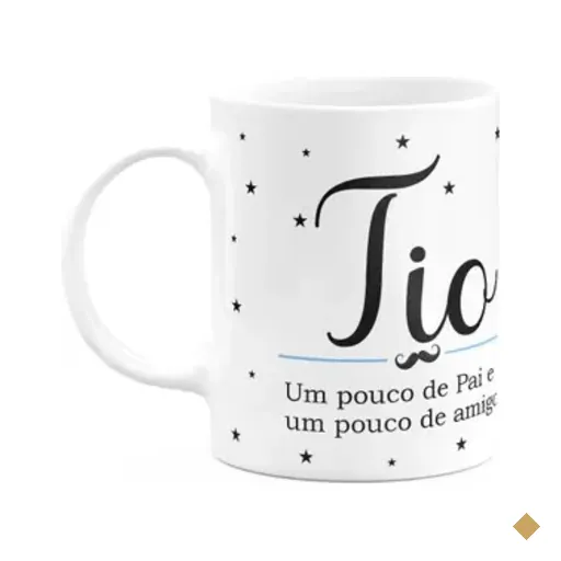 Caneca Minimalista Pais - Tio, Um Pouco Pai, Um Pouco Amigo