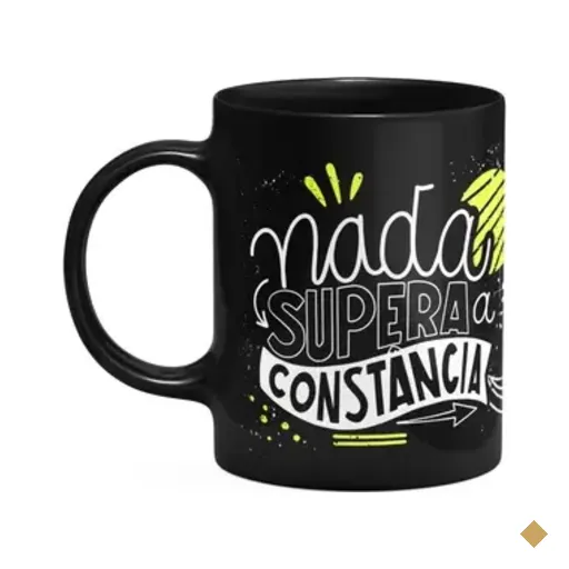 Caneca Fitness Academia - Nada Supera A Constância - Preta