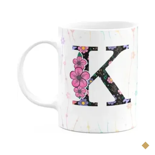 Caneca Today - Com Inicial Do Nome Letra K - 325ml