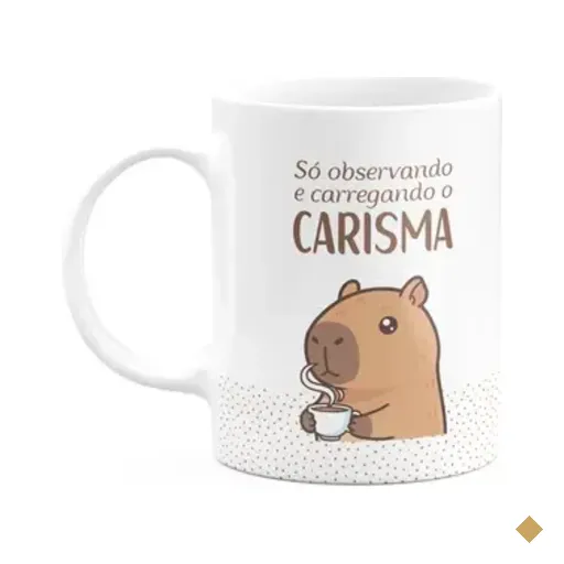 Caneca Divertida Capivaras  - Só Observando - 325ml