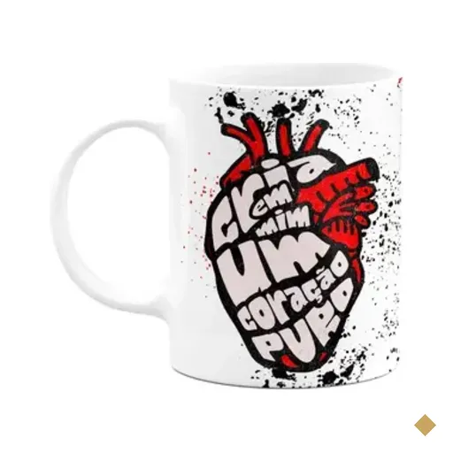 Caneca Religiosa - Cria Em Mim, Um Coração Puro