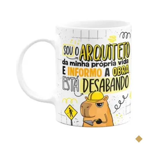 Caneca Divertida Capivaras - Arquiteto Da Própria Vida