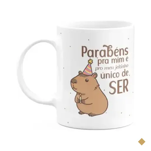 Caneca Divertida Capivaras - Parabéns Pra Mim