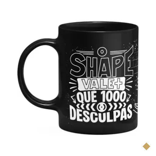 Caneca Fitness Academia - Q Toda Inveja Vire Músculo - Preta