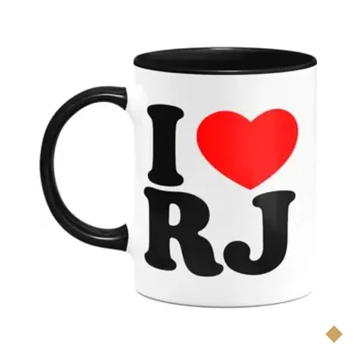 Caneca I Love Rj - Rio De Janeiro - 325ml - B-black