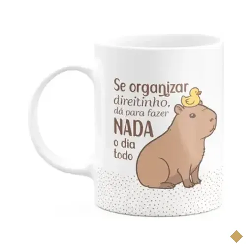 Caneca Divertida Capivaras  - Se Organizar Direitinho...