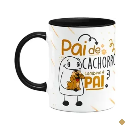 Caneca Flork Pais - Pai De Cachorro, Também É Pai - B-black
