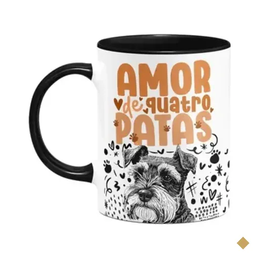 Caneca - Amor De Quatro Patas - Schnauzer - B-black
