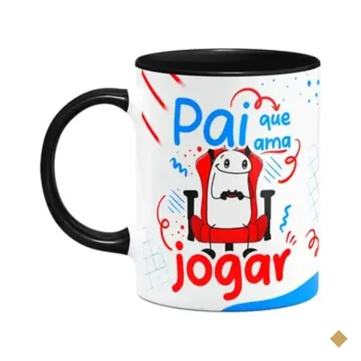 Caneca Flork Pais - Que Ama Jogar Vídeo Game - B-black