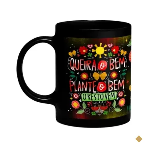 Caneca Proteção - Queira O Bem Que O Resto Vem! Preta