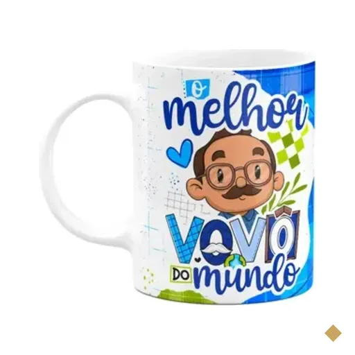 Caneca Dos Avós Cartoon - O Melhor Vovô Do Mundo - M6