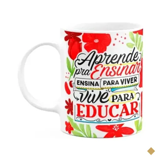 Caneca Da Professora - Vive Para Educar - Branca M2